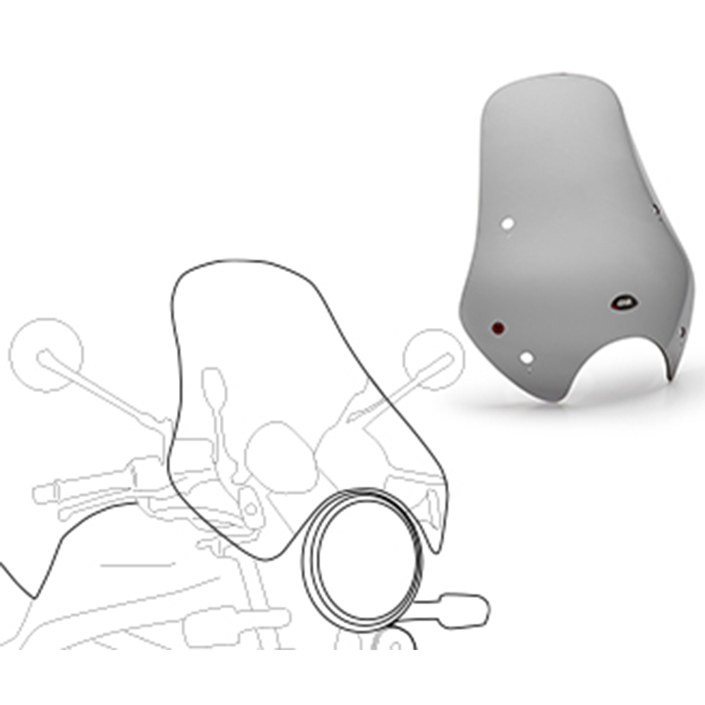 Givi - Universal Motorcycle Windscreens with Specific Fitting Kit - A34+D45